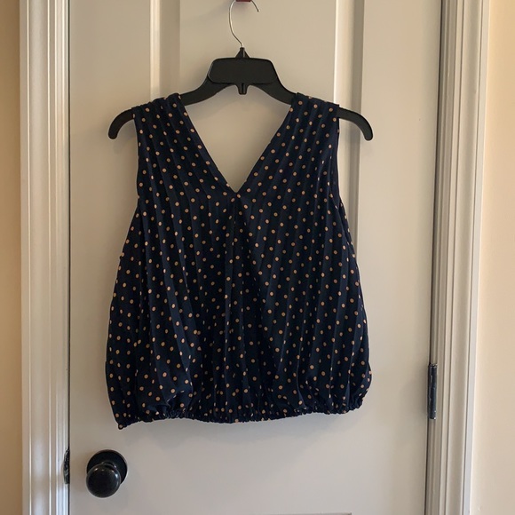 Banana Republic NWT polka dot v neck blouse - Picture 2 of 12